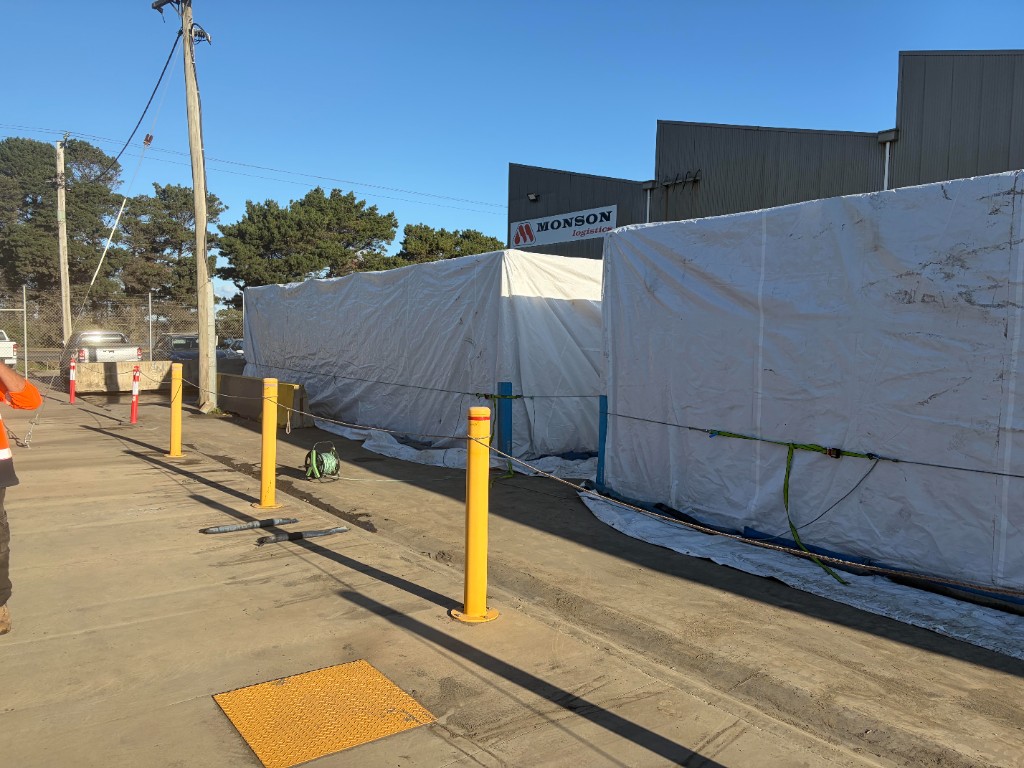 Imported cargo containers at port